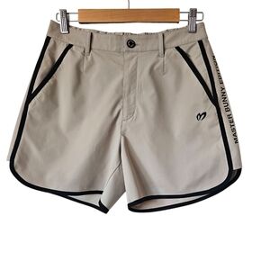 Master Bunny Edition  Tan Relaxed Fit Athletic Golf Shorts with Black Trim Sz 2